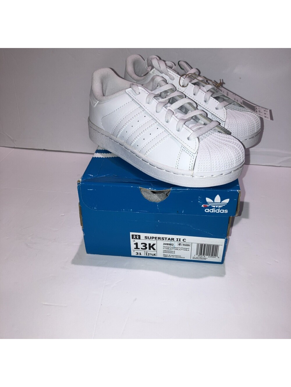 adidas Superstar II CF EL I 13K Kids White/White Toddler Sneaker Shoe JH9986 NEW - Picture 2 of 8